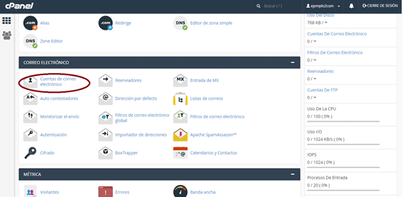 crear cuenta de correo