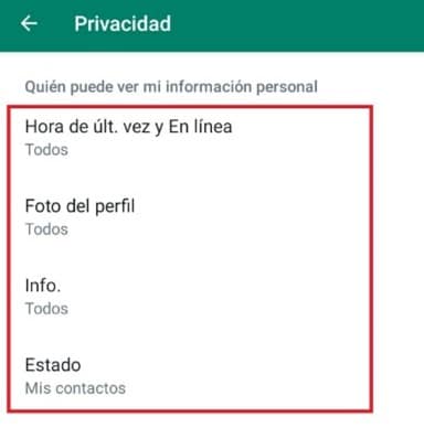 Privacidad WhatsApp